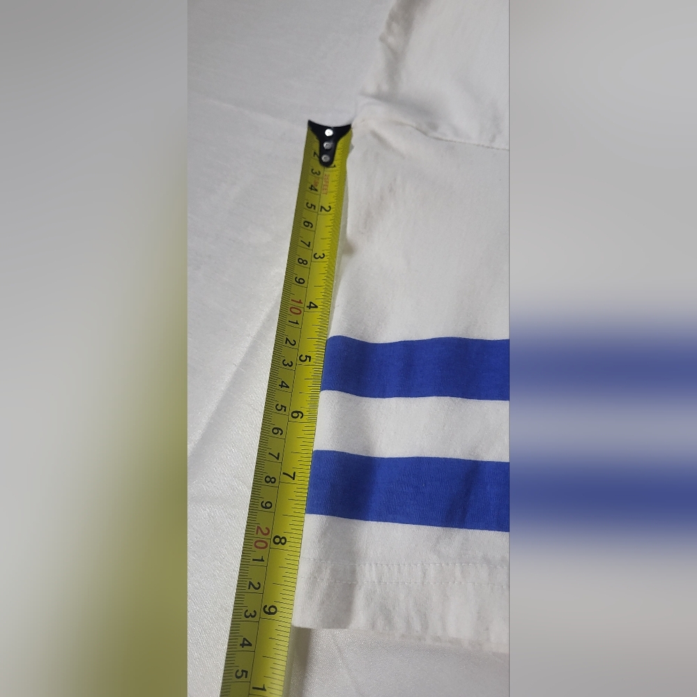 NHL White T-shirt Bud Light Of The Nordiques de W/ Blue Stripes - Picture 12 of 16